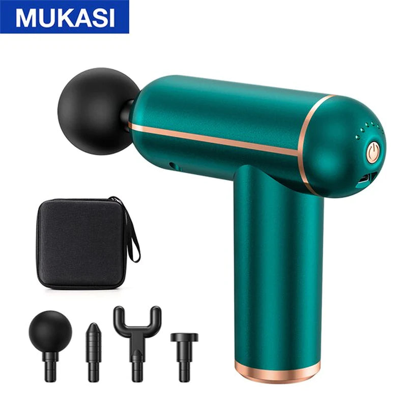 MUKASI Massage Gun Portable Percussion Pistol Massager for Body Neck Deep Tissue Muscle Relaxation Gout Pain Relief Fitness