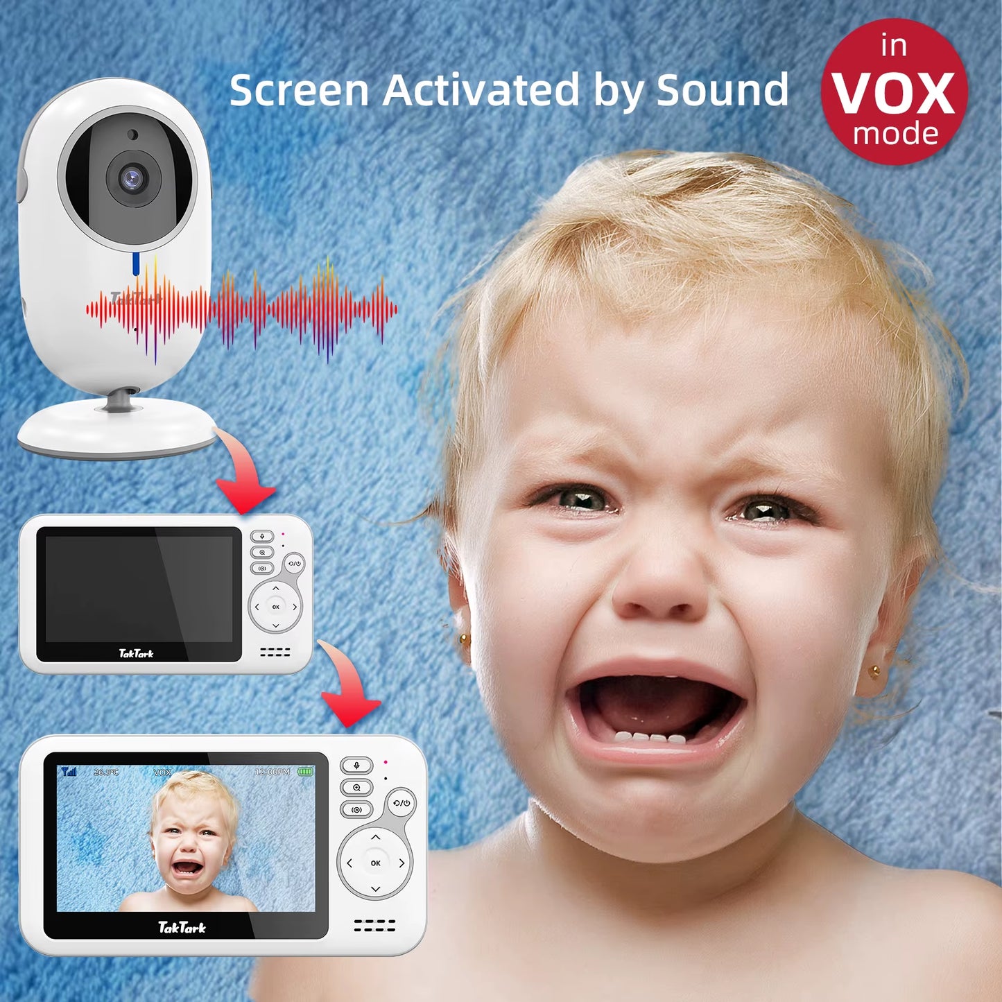 4.3 Inch Wireless Video Baby Monitor Mother Kids Survaillance Camera Auto Night Vision Two Way Audio Nanny Babysitter