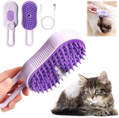 3 in 1 Cat Dog Steamy Brush Steam Grooming Brush Pet Hair Removal Comb for Massage Cat Dog Comb for Grooming Cat Hair Brush Cat Brush Soothing Body