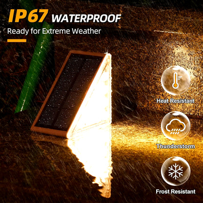 Outdoor Solar Step Lights for outside Waterproof IP67 Auto on off Solar Lights for Stair Patio Yard Porch Front Door Sidewalk De