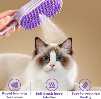 3 in 1 Cat Dog Steamy Brush Steam Grooming Brush Pet Hair Removal Comb for Massage Cat Dog Comb for Grooming Cat Hair Brush Cat Brush Soothing Body