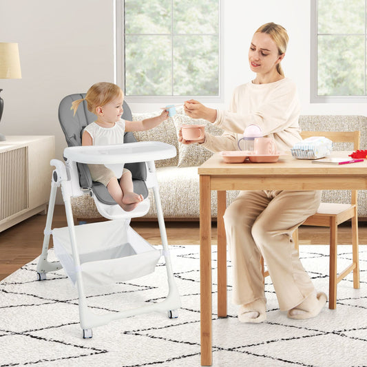 Baby Highchair with Safe, Adjustable and Folding Design