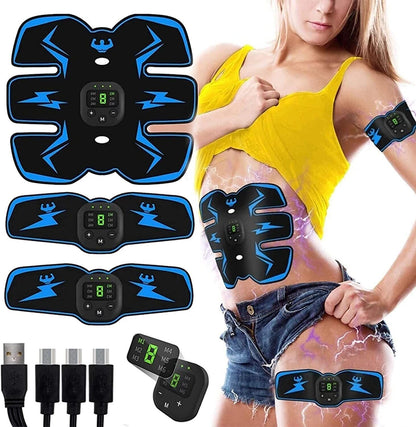 Rechargeable EMS Abdominal Muscle Stimulator ABS Trainer Toner Fitness Belt