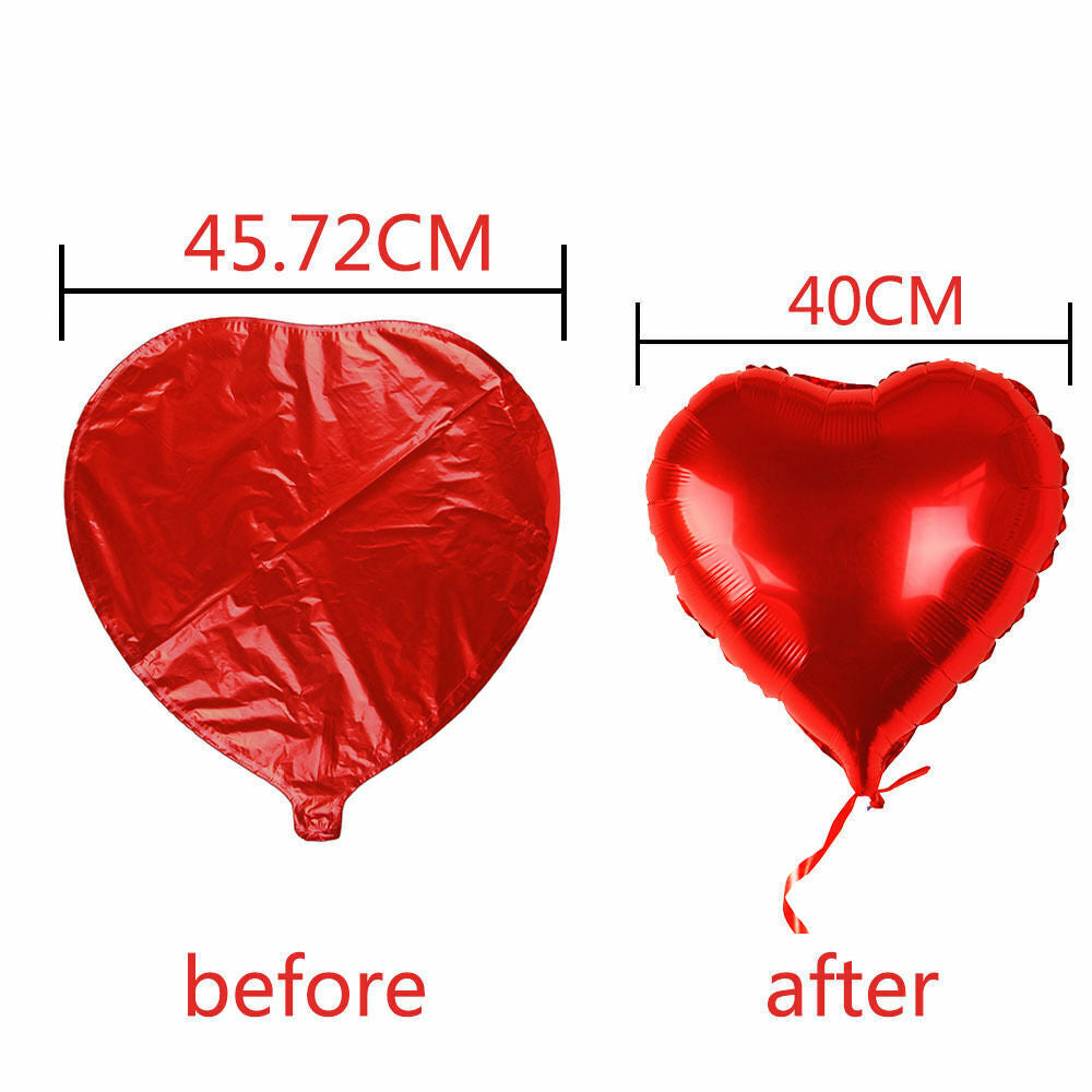 10/20X Love Heart Foil Balloon Wedding Party Romantic Valentines Birthday Decor