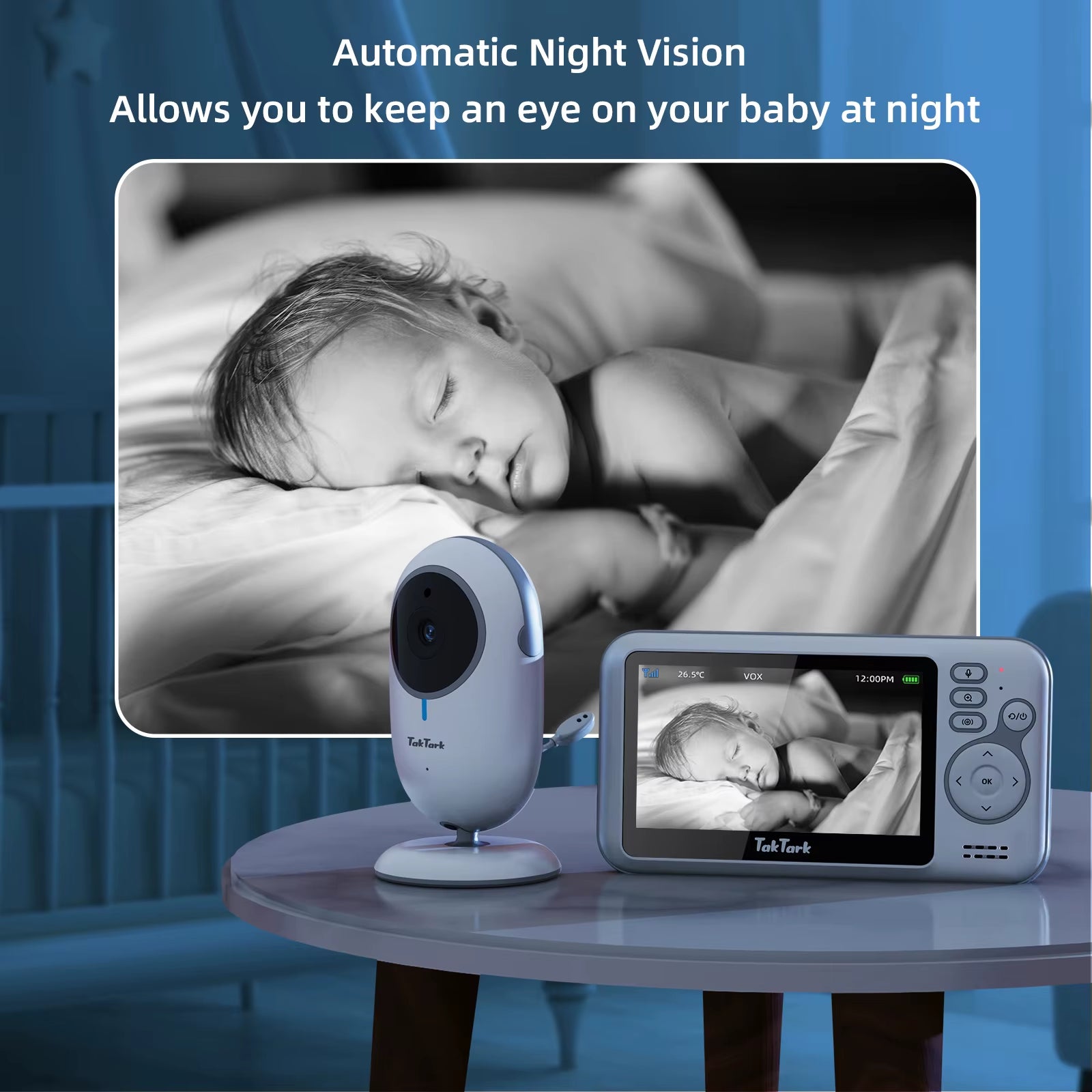 4.3 Inch Wireless Video Baby Monitor Mother Kids Survaillance Camera Auto Night Vision Two Way Audio Nanny Babysitter