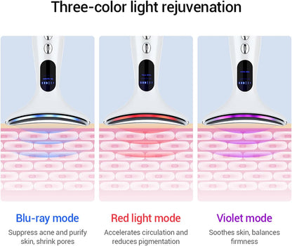 Face Massager 2024 New，Anti-Wrinkle Face Device，Portable Skin Tightening Beauty Toning Device with 45 ±5°C Heat and 4 Modes for Skintightening & Neck Lifting EMS Massage Face Toning Firming (Gradient)