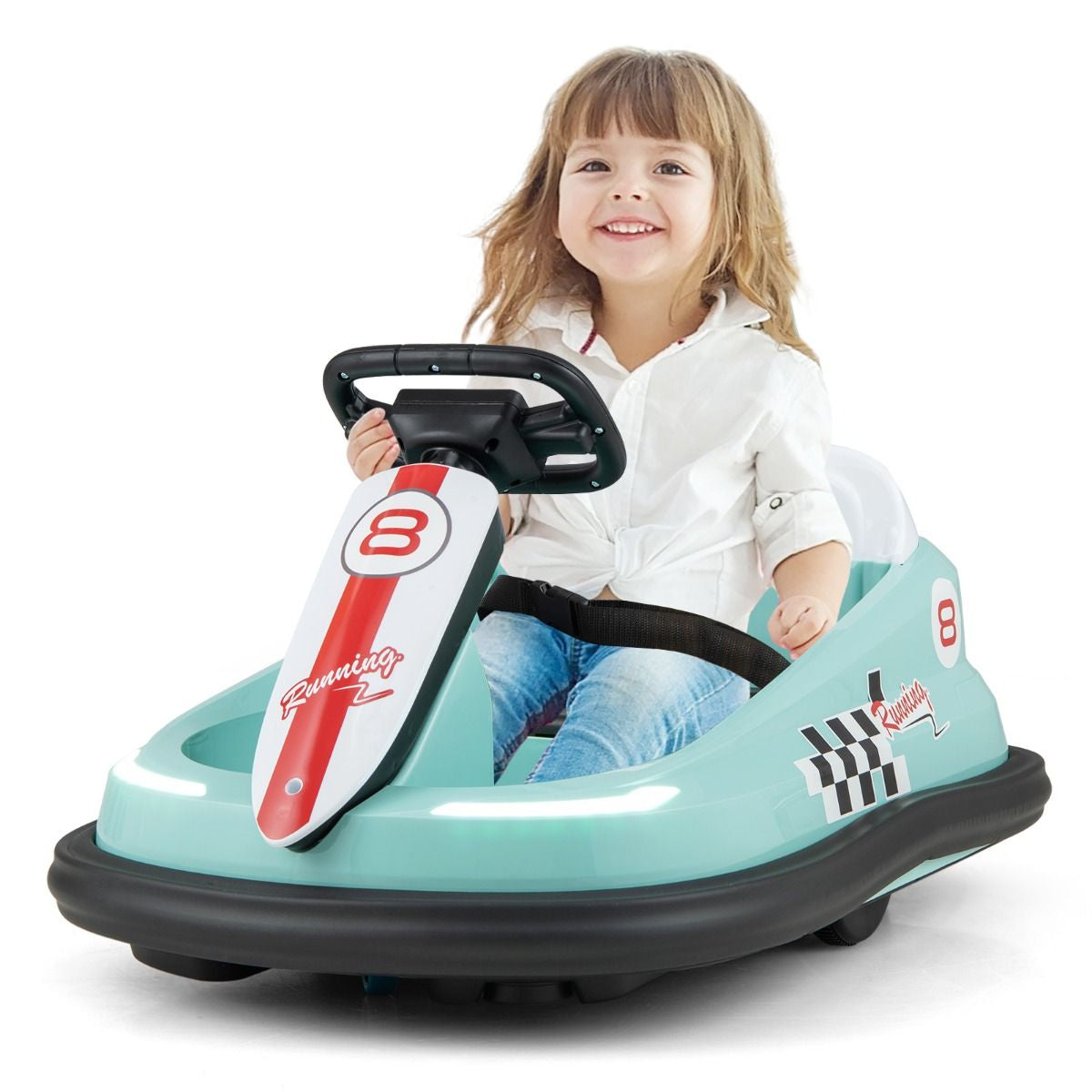 Electric Kids Ride-On Bumper Car with 360° Spinning and Dual Motors